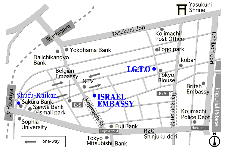 Map to Israel Embassy
